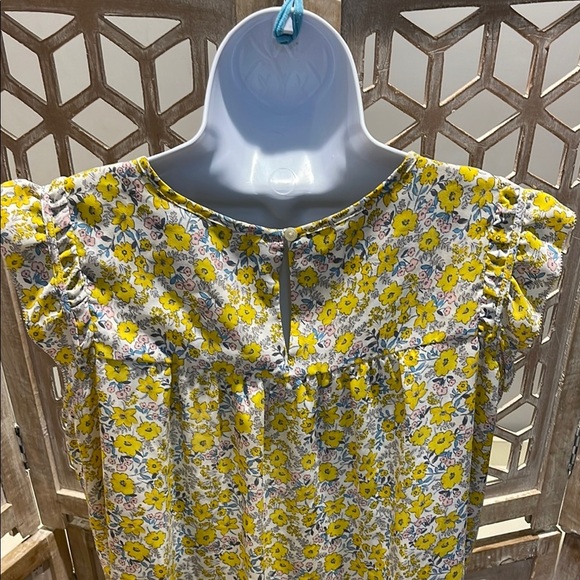 Loft Flutter Sleeve Floral Yellow Blouse - Picture 5 of 8